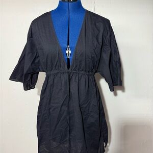 Black V-Neck Tunic Top